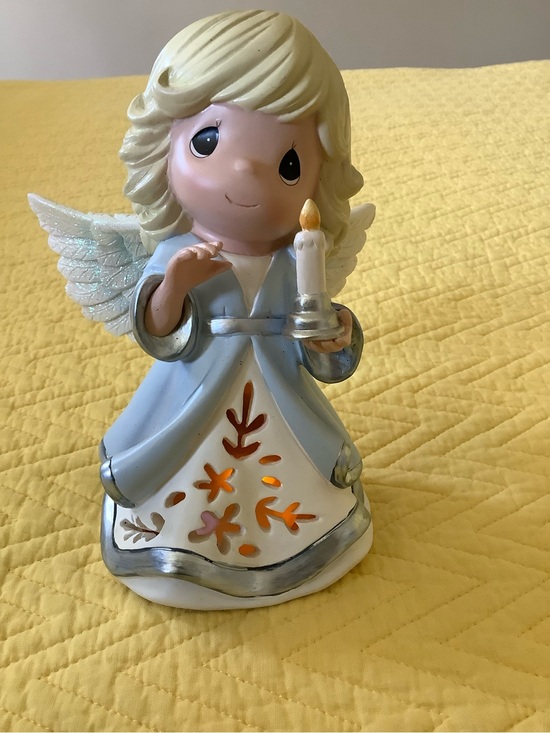 Precious Moments Other - Precious Moments Let His Light Shine Blue Angel LED Musical Figurine